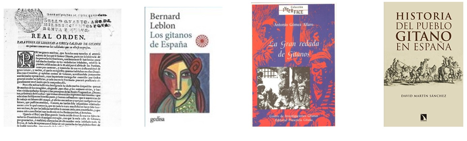 Portadas de libros sobre el pueblo gitano en España