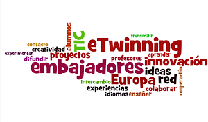 Nube de palabras sobre Embajadores eTwinning
